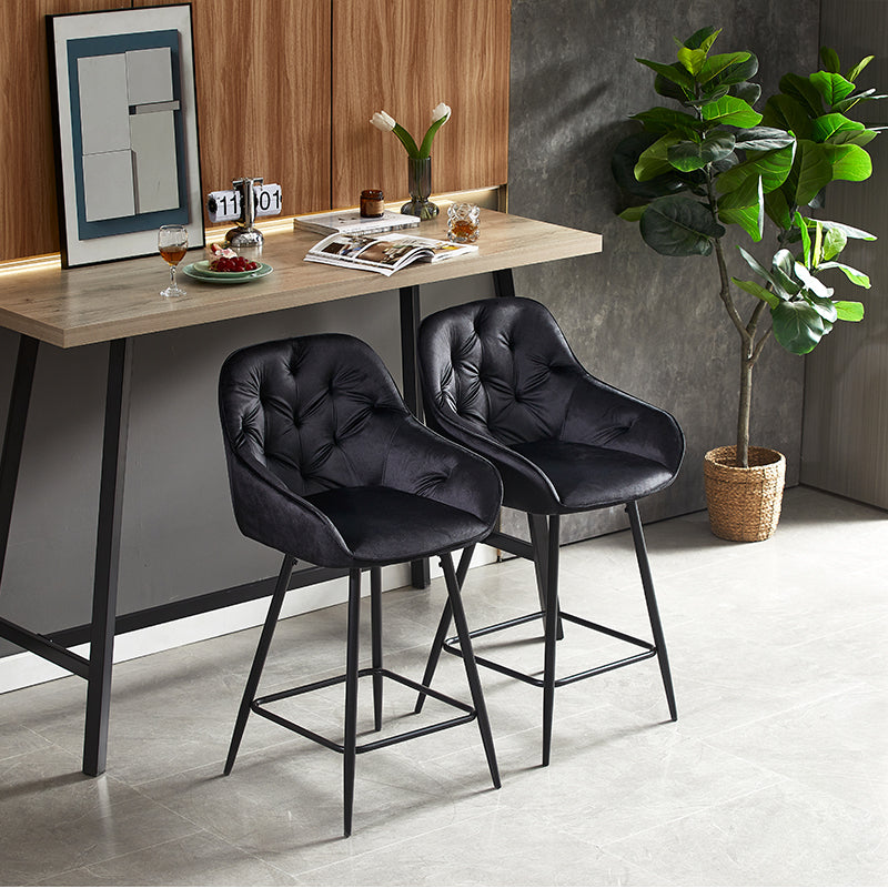 Moderner OFCASA Keaton Barhocker in Grau mit Kunstledersitz, schwarzem Metallgestell und Fußraste – ideal für Kücheninseln oder Home-Bars