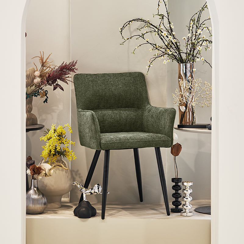 Moderner OFCASA Kaya Stuhl mit grazilen Armlehnen und Metallgestell – skandinavisches Design