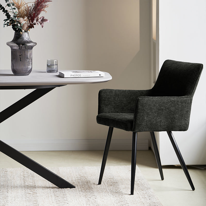 Moderner OFCASA Kaya Stuhl mit grazilen Armlehnen und Metallgestell – skandinavisches Design