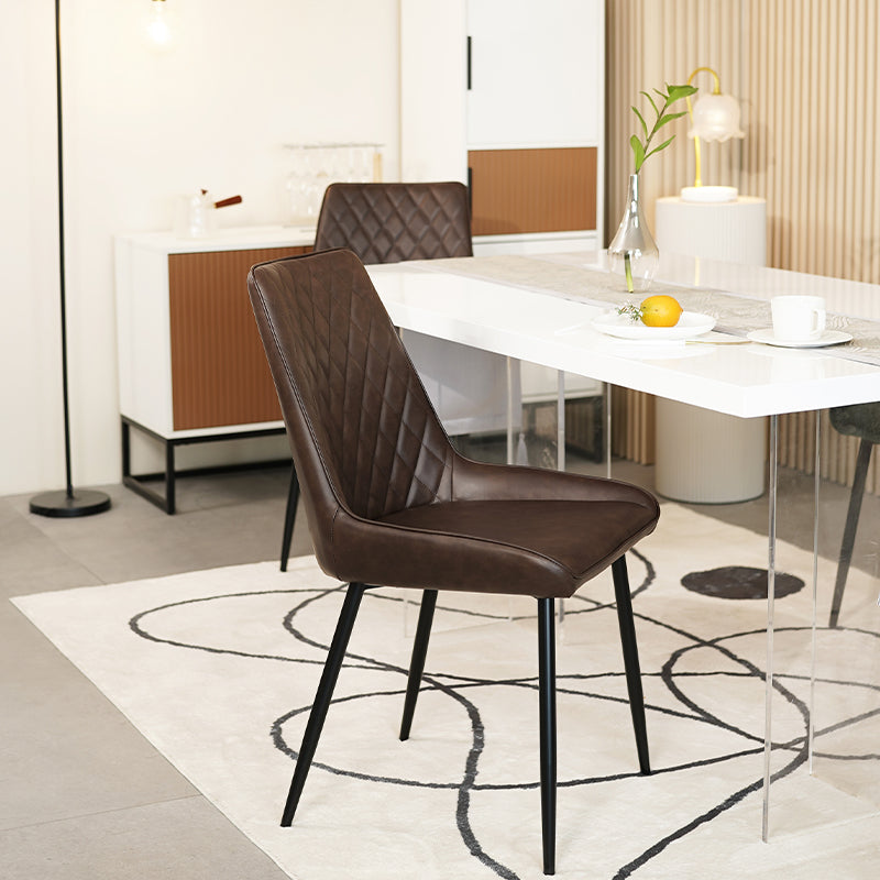 2er-Set Ofcasa Esszimmerstuhl mit hoher Rückenlehne und Rautengittermuster ofcasafurniture DE
