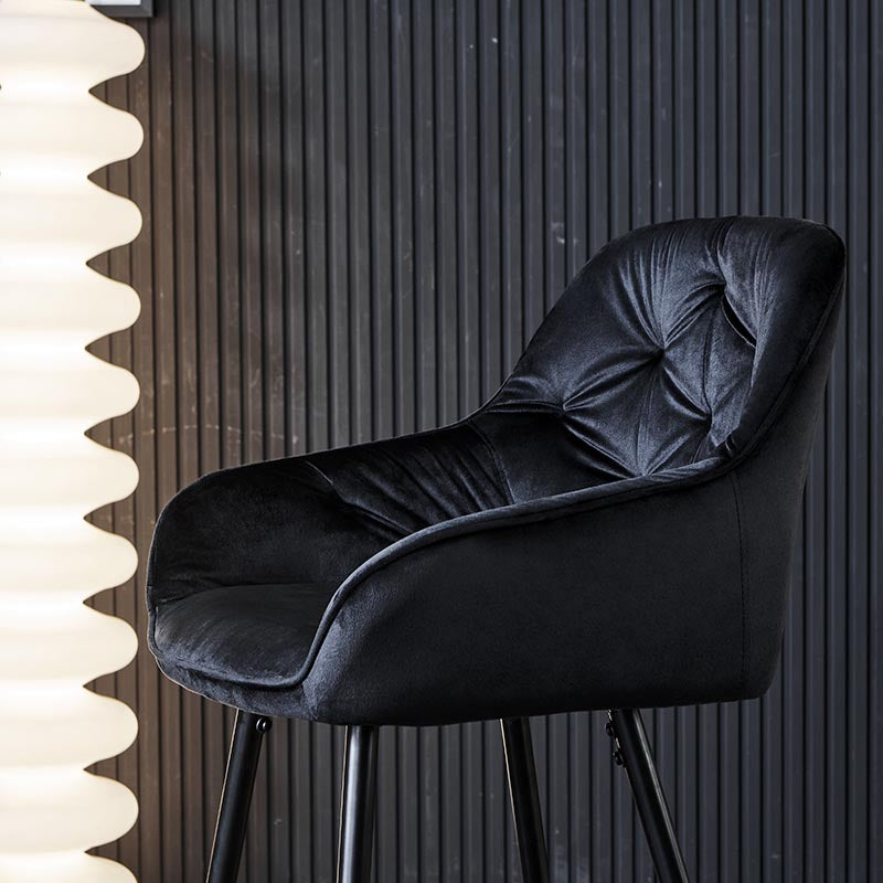 Moderner OFCASA Keaton Barhocker in Grau mit Kunstledersitz, schwarzem Metallgestell und Fußraste – ideal für Kücheninseln oder Home-Bars