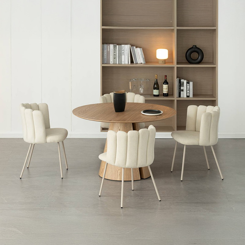 Runder Esstisch Isabeau und 4 Armlehnenstuhl Grove [Esszimmerset] Ofcasafurniture DE