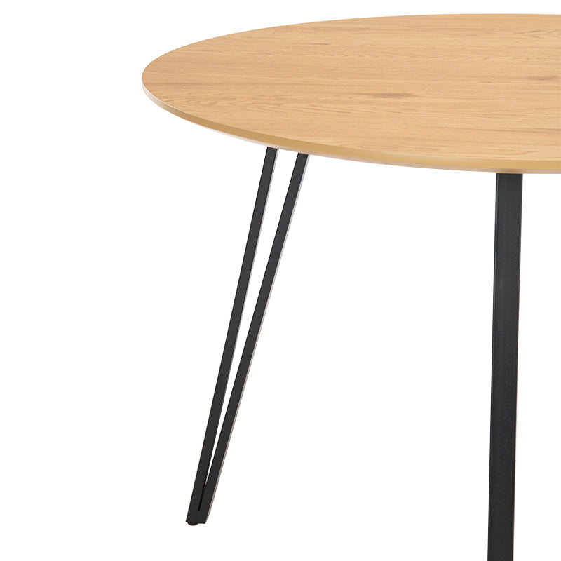 Runder Esstisch Fareeha [Schwarzes Holz] [100 cm] Ofcasafurniture DE