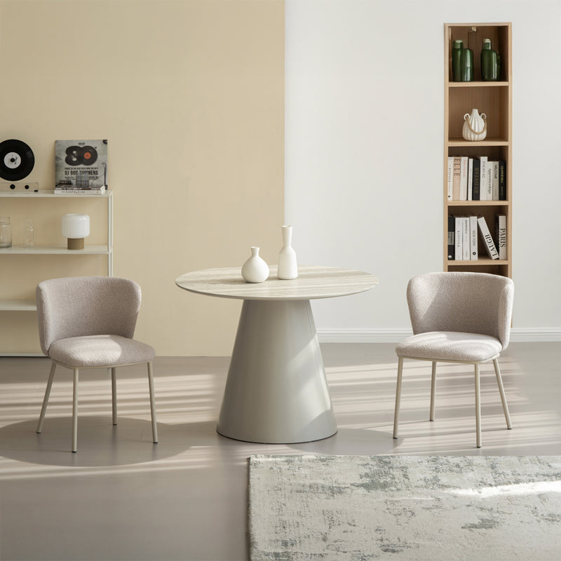 Runder Esstisch Elowen und 4 Esszimmerstühle Karin [Esszimmerset] Ofcasafurniture DE