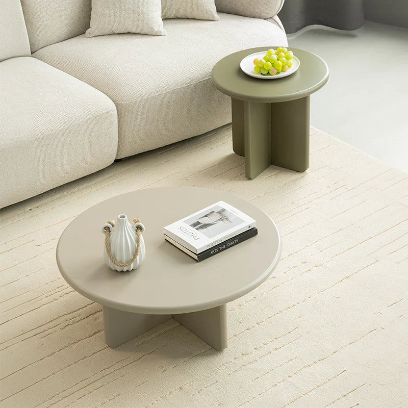 Set aus matten runden Couchtischen Aine Chelsea [Grün und Beige] Ofcasafurniture DE