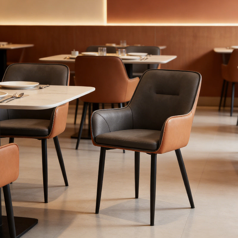 Armlehnenstuhl Solis [2er Set] [Kunstleder] [Grau] [Braun]