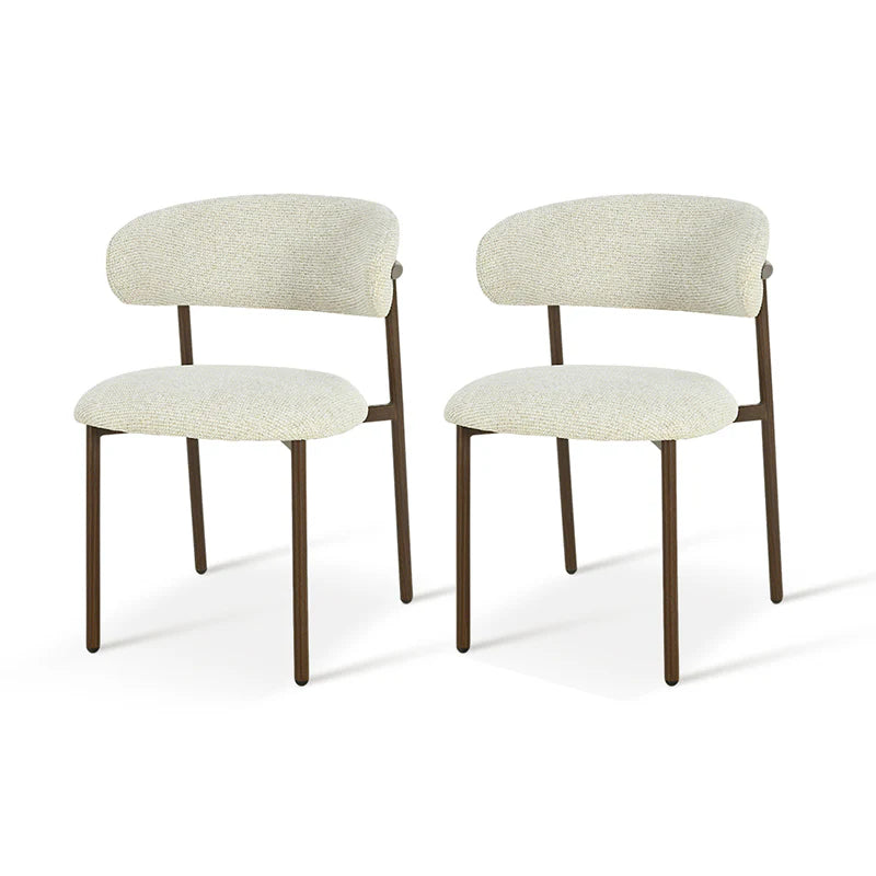 Esszimmerstuhl Zahra S [2er Set] [Leinen-Stoff]  [⌀ 2.5 cm] Ofcasafurniture DE