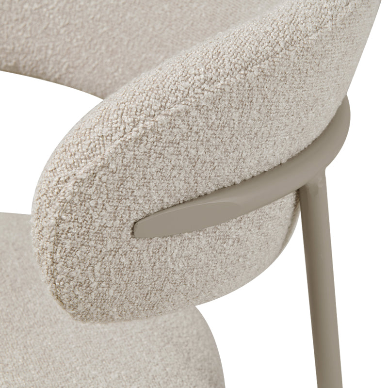 Esszimmerstuhl Zahra [2er Set] [Boucle-Stoff]  [⌀ 1.9 cm] Ofcasafurniture DE