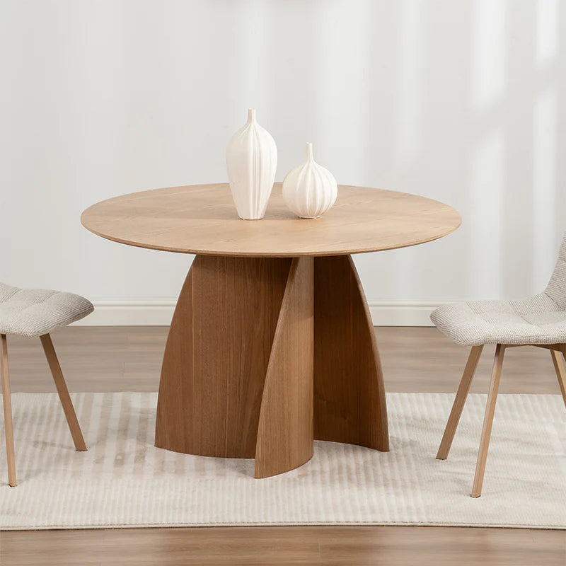 Runder Esstisch Gemma [Schwarz und Holz] [120 cm] Ofcasafurniture DE