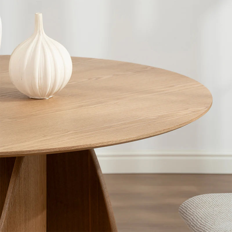 Runder Esstisch Gemma [Schwarz und Holz] [120 cm] Ofcasafurniture DE