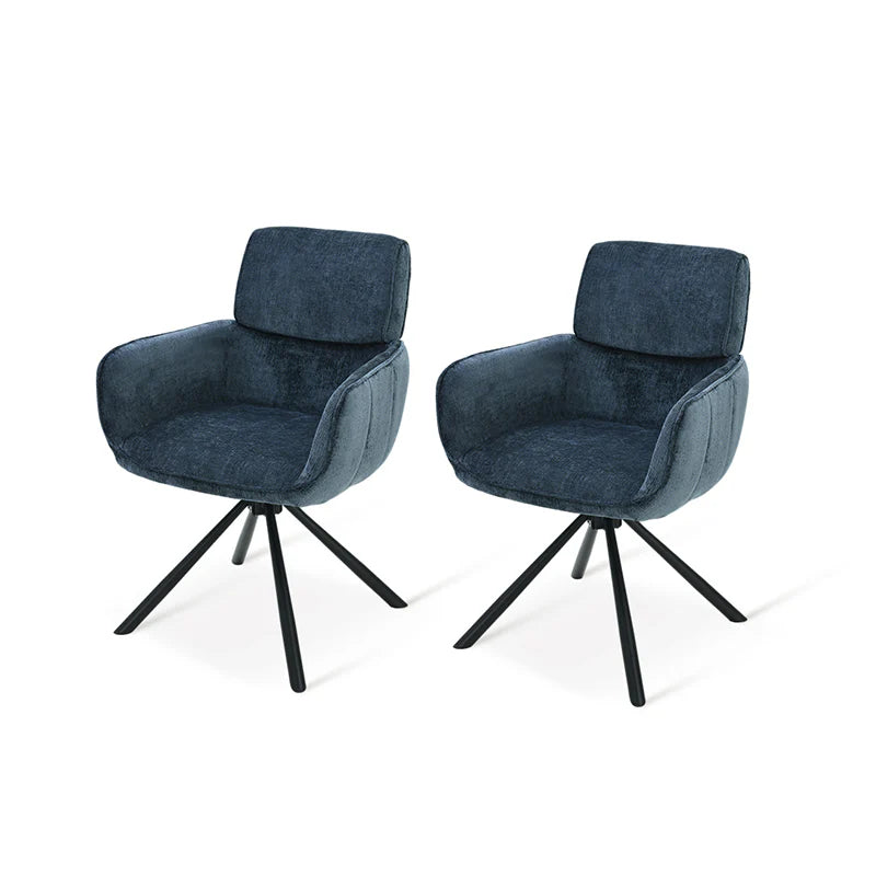 Armlehnenstuhl Elara [2er Set] [Chenille] [360-Grad-Drehteller] Ofcasafurniture DE