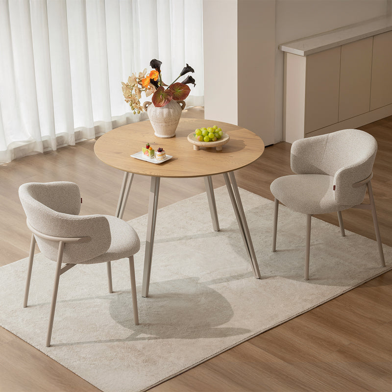 Esszimmerstühle Valda [2er Set] [Leinenoptik-Stoff]
