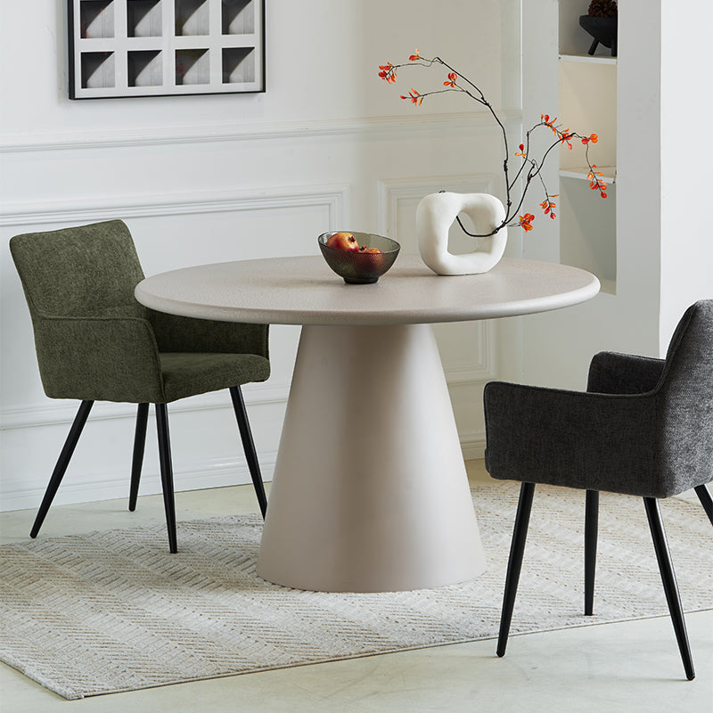 OFCASA Kaya Armlehnenstuhl in beigem Leinenstoff mit Metallbeinen – eleganter Designerstuhl für Esszimmer und Küche