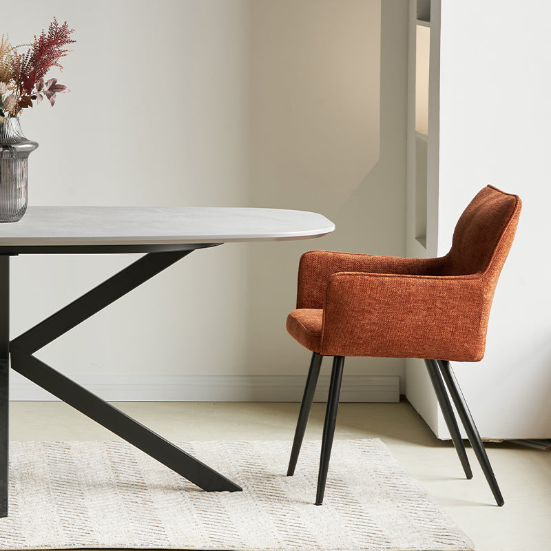 Moderner OFCASA Kaya Stuhl mit grazilen Armlehnen und Metallgestell – skandinavisches Design