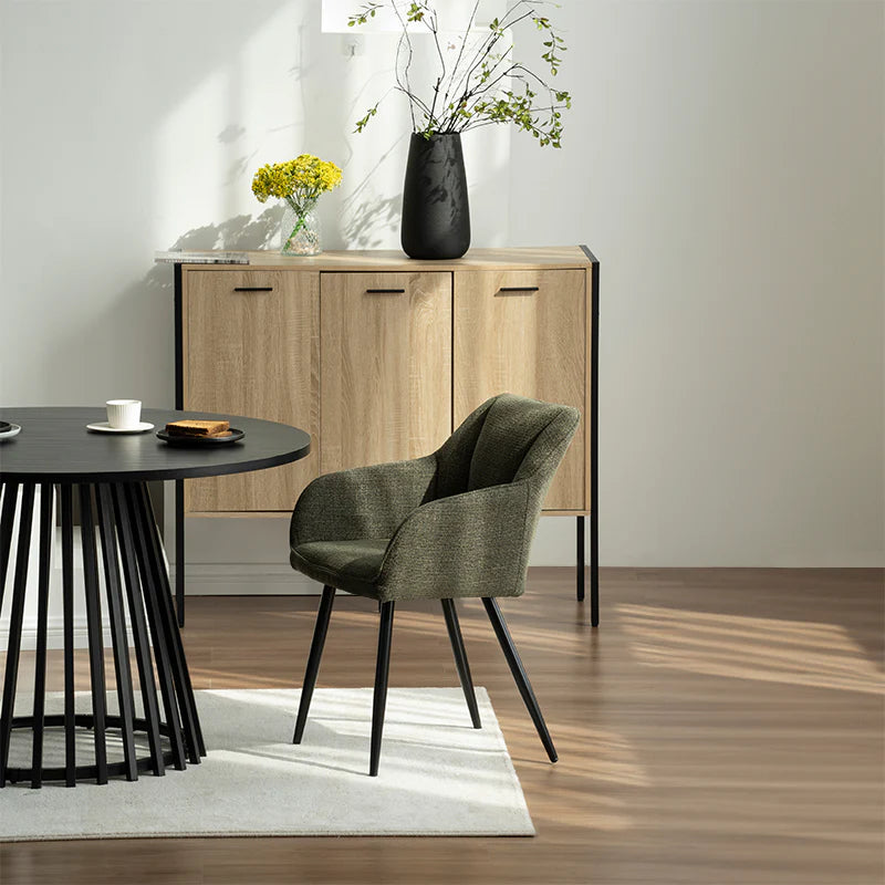 Runder Esstisch Verónica und 4 Esszimmerstühle Sienna Garden [Esszimmerset]