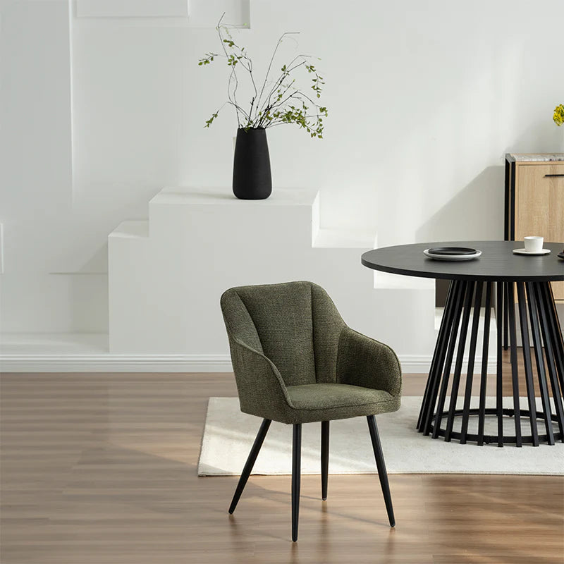 Runder Esstisch Verónica und 4 Esszimmerstühle Sienna Garden [Esszimmerset]