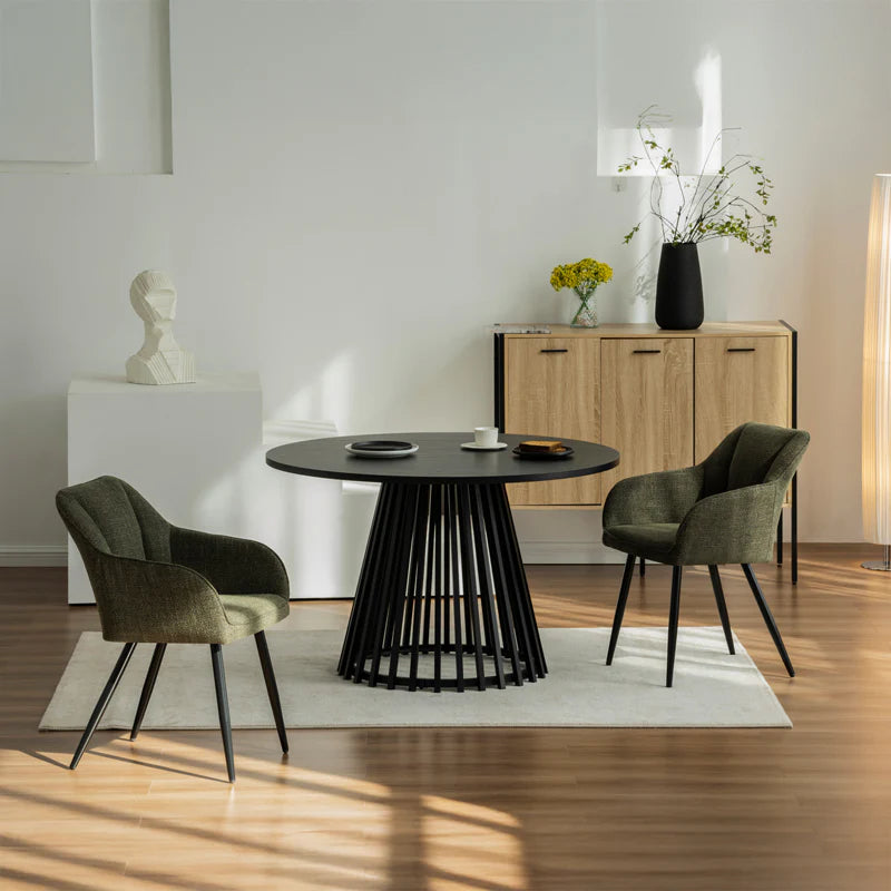 Runder Esstisch Verónica und 4 Esszimmerstühle Sienna Garden [Esszimmerset]