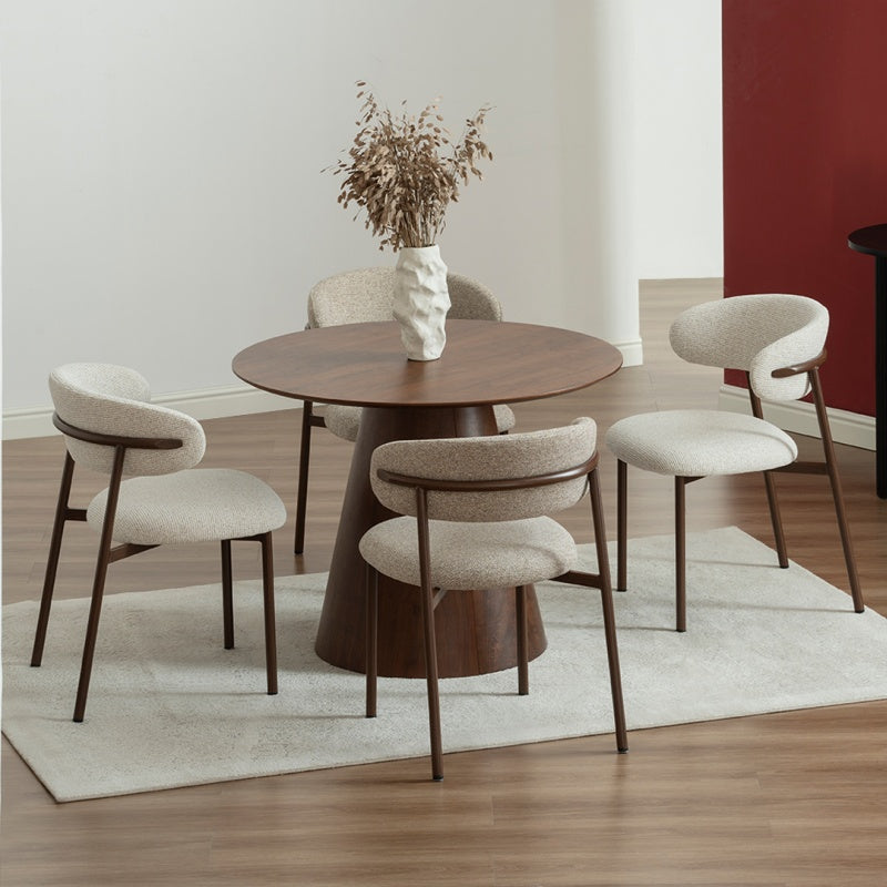 Runder Esstisch  Elowen  und 4 Esszimmerstühle  Zahra S  [Esszimmer-Set]