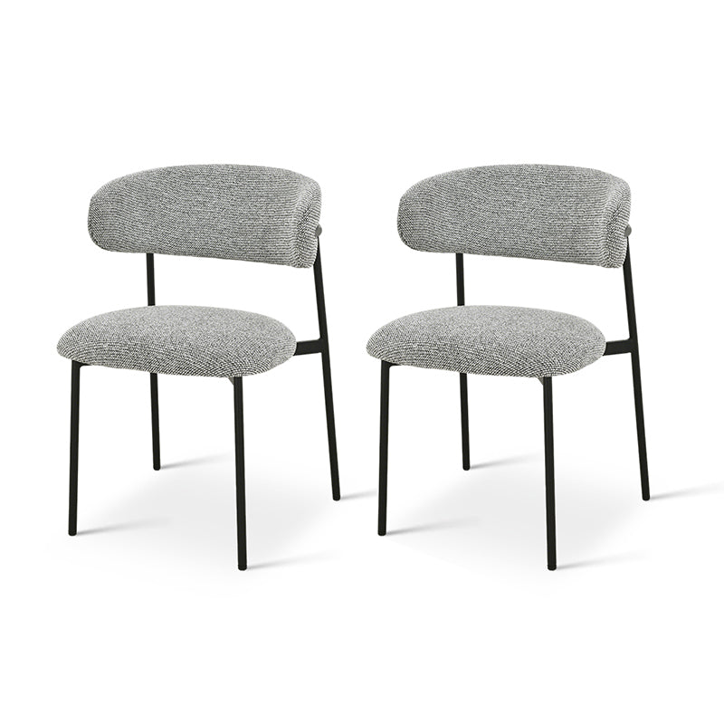 Esszimmerstuhl Zahra [2er Set] [Boucle-Stoff] [Leinenoptik-Stoff]  [⌀ 1.9 cm]