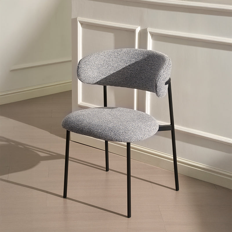 Esszimmerstuhl Zahra [2er Set] [Boucle-Stoff] [Leinenoptik-Stoff]  [⌀ 1.9 cm]