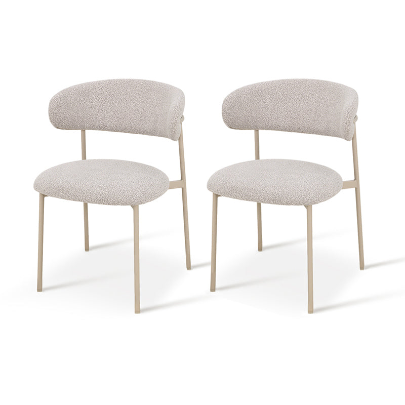 Esszimmerstuhl Zahra [2er Set] [Boucle-Stoff] [Leinenoptik-Stoff]  [⌀ 1.9 cm]