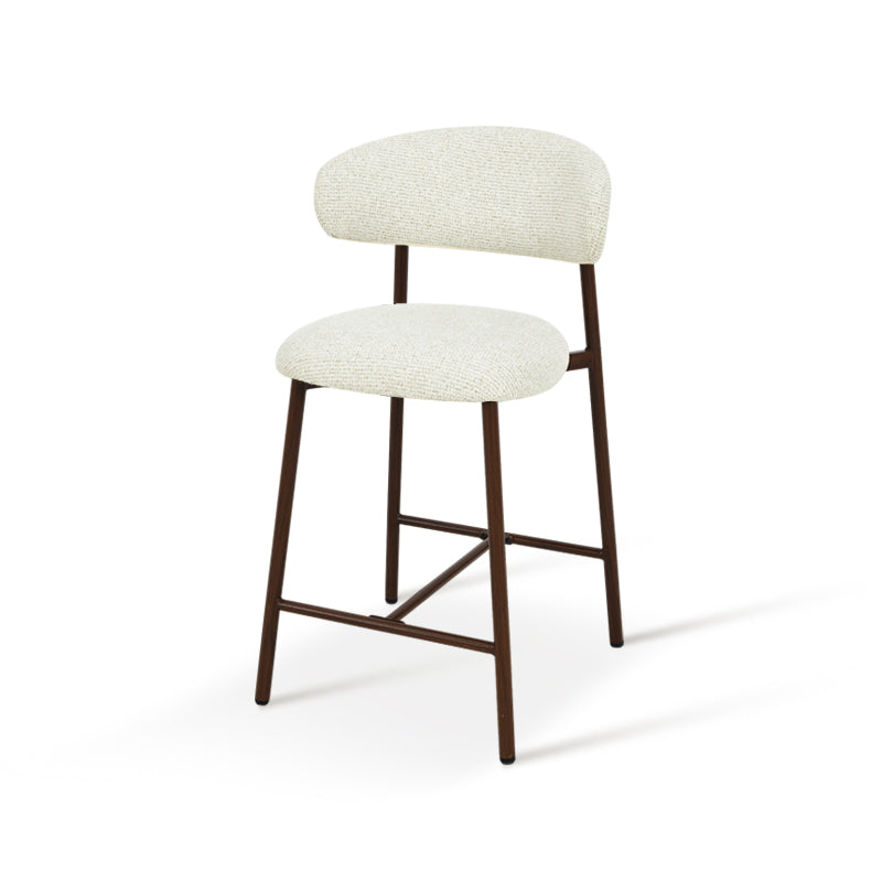 Zahra S Barhocker [2er-Set] [Leinenoptik-Stoff] [65 cm] [⌀ 2.5 cm]