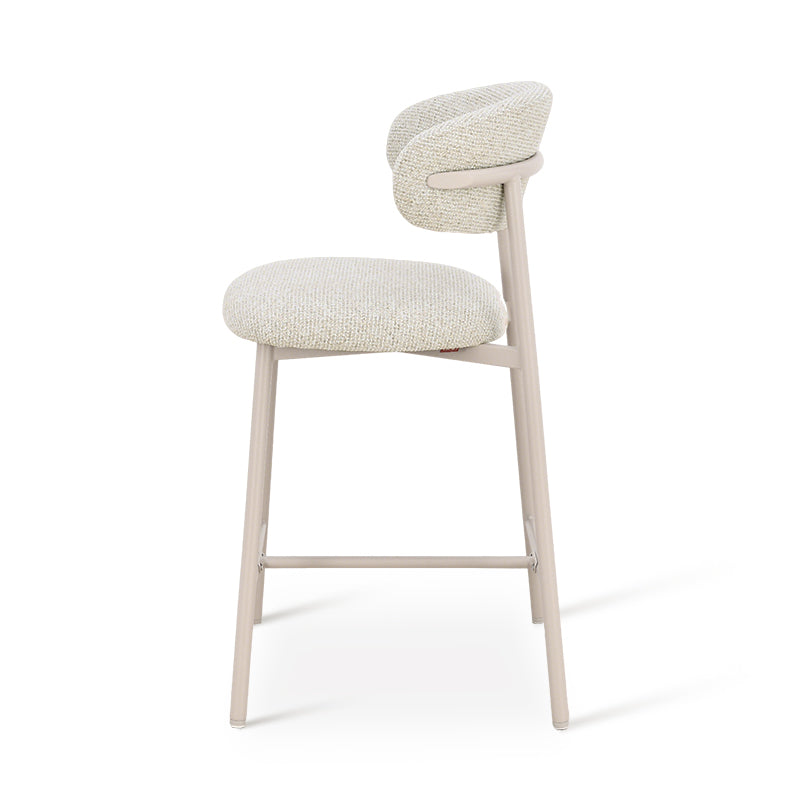 Zahra S Barhocker [2er-Set] [Leinenoptik-Stoff] [65 cm] [⌀ 2.5 cm]