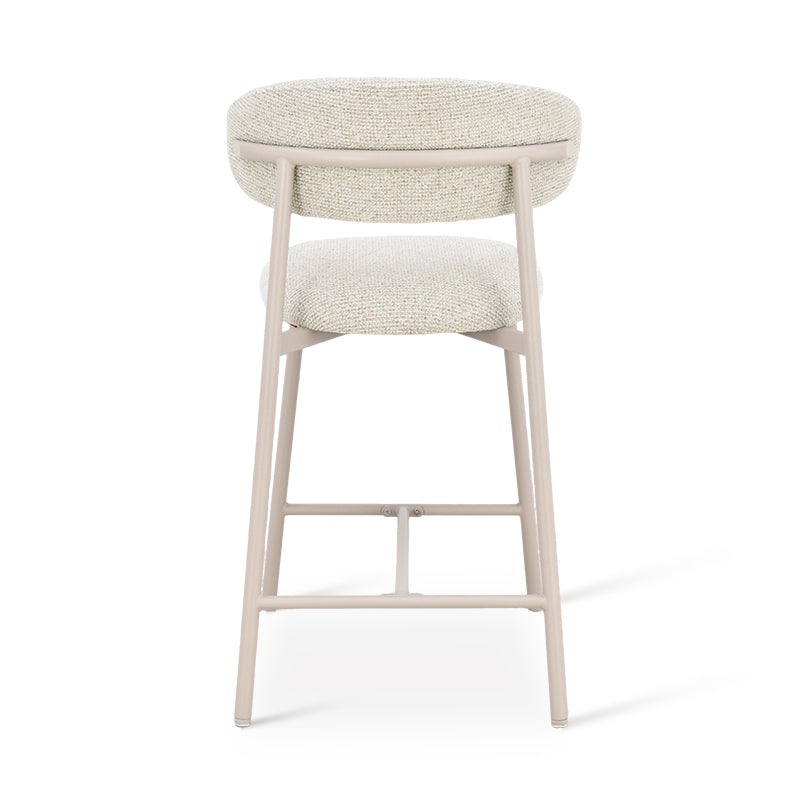 Zahra S Barhocker [2er-Set] [Leinenoptik-Stoff] [65 cm] [⌀ 2.5 cm]