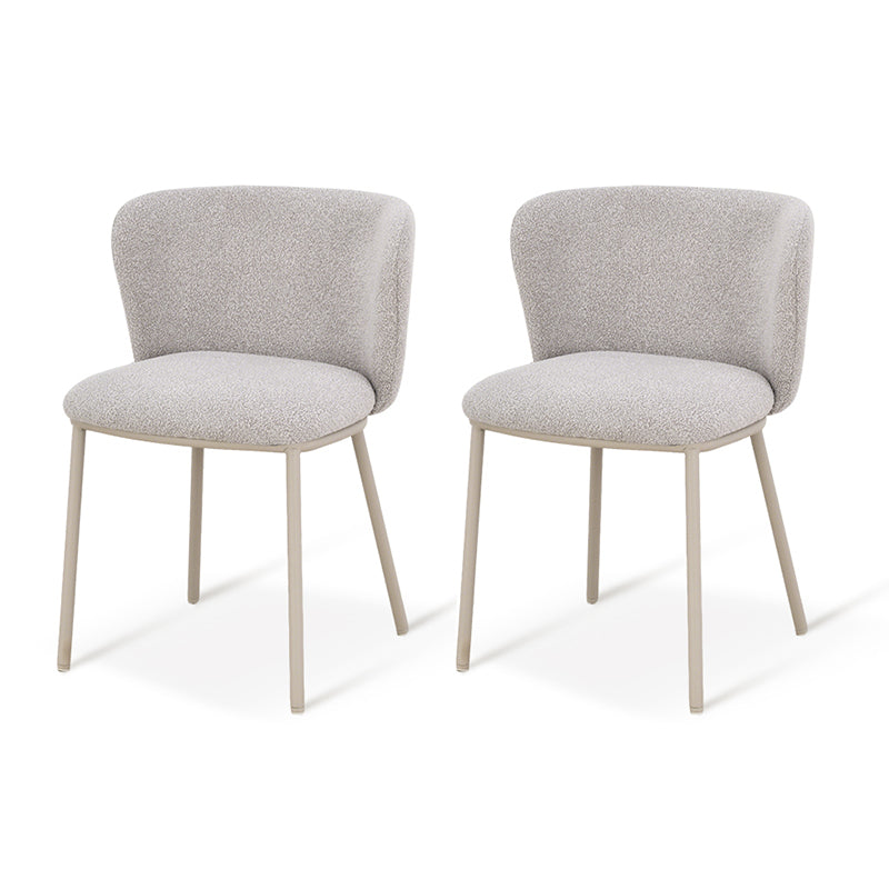 Esszimmerstuhl Karin [2er Set] [Boucle & Leinenoptik-Stoff]