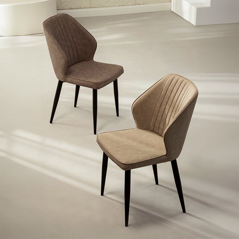 Esszimmerstuhl Aleena [2er Set] [Kunstleder] [Braun] [Beige] ofcasafurniture DE