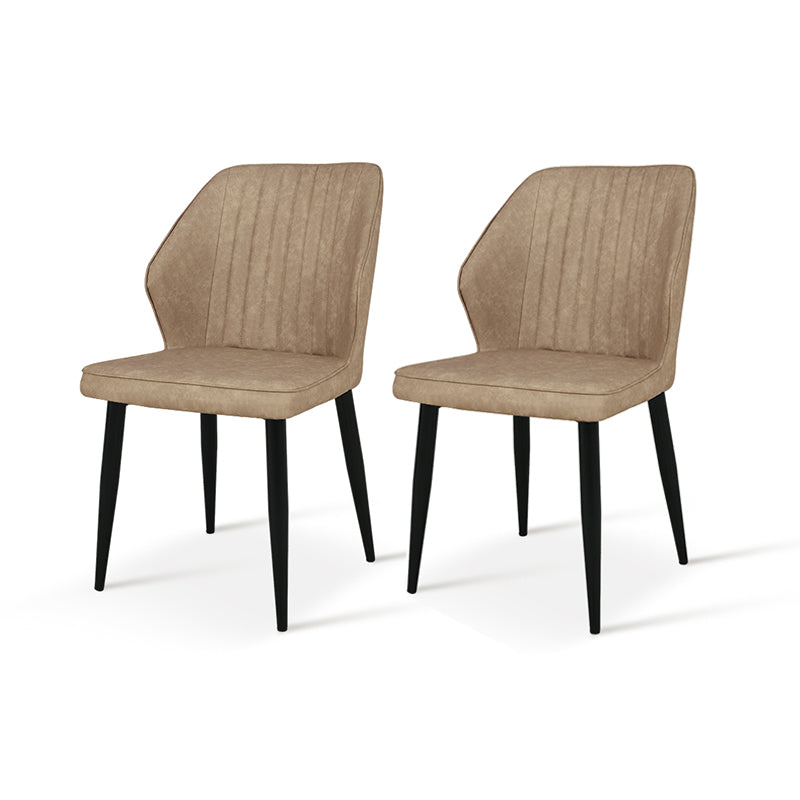 Esszimmerstuhl Aleena [2er Set] [Kunstleder] [Braun] [Beige] ofcasafurniture DE