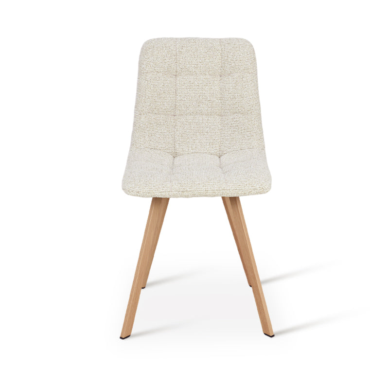 Esszimmerstuhl Aoife Sleek [2er Set] [Leinen Stoff] [Füsse in Metall in Eiche Optik] Ofcasafurniture DE