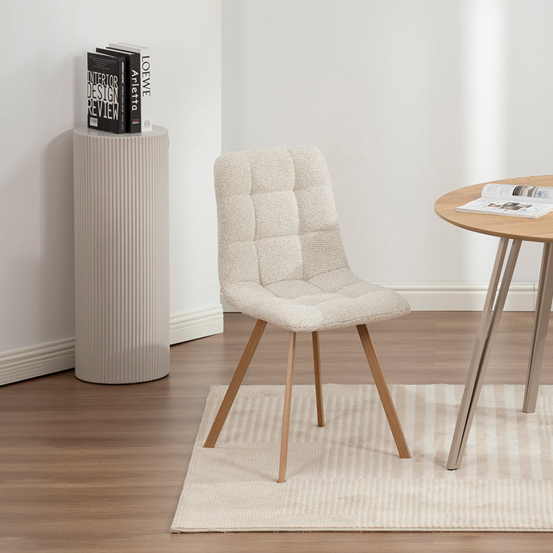 Esszimmerstuhl Aoife Sleek [2er Set] [Leinen Stoff] [Füsse in Metall in Eiche Optik] Ofcasafurniture DE