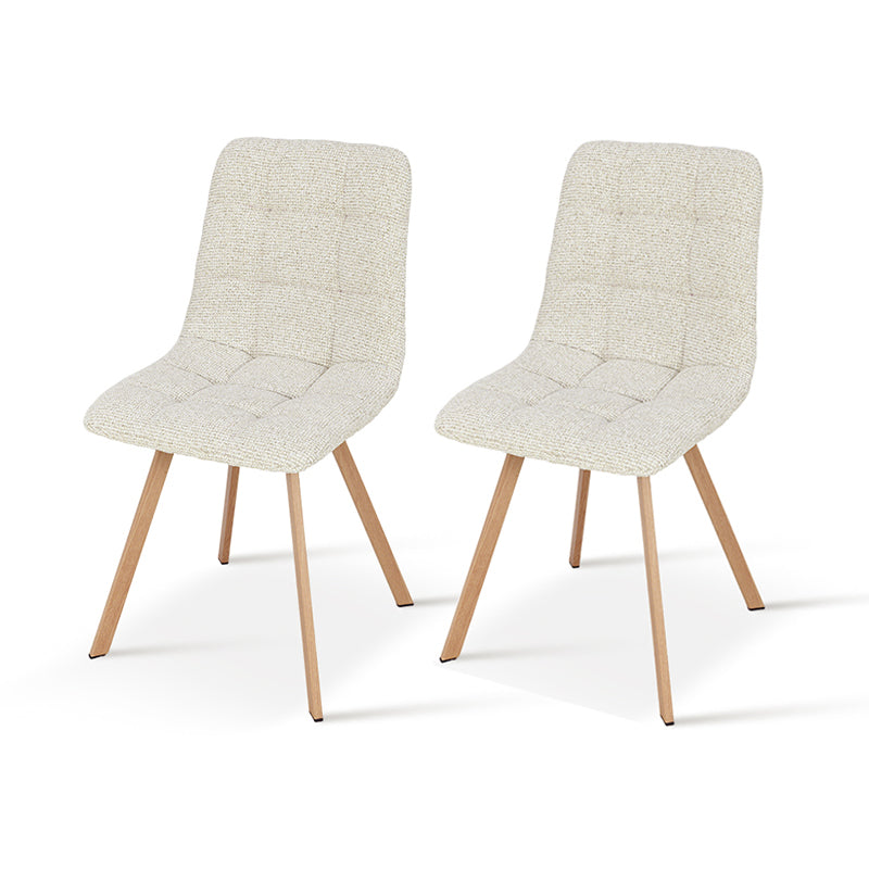 Esszimmerstuhl Aoife Sleek [2er Set] [Leinen Stoff] [Füsse in Metall in Eiche Optik] Ofcasafurniture DE
