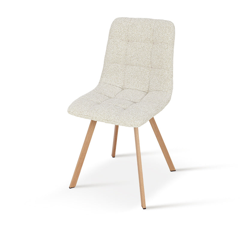 Esszimmerstuhl Aoife Sleek [2er Set] [Leinen Stoff] [Füsse in Metall in Eiche Optik] Ofcasafurniture DE