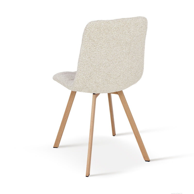 Esszimmerstuhl Aoife Sleek [2er Set] [Leinen Stoff] [Füsse in Metall in Eiche Optik] Ofcasafurniture DE