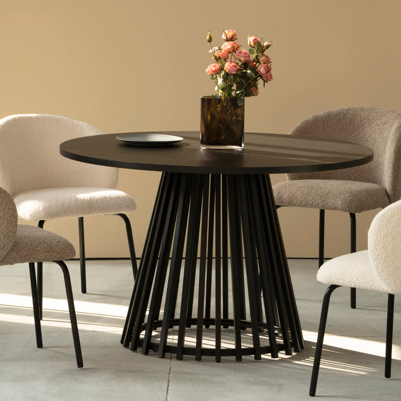 Runder Esstisch Veronica und 4 Esszimmerstühle Yasin [Esszimmerset] Ofcasafurniture DE
