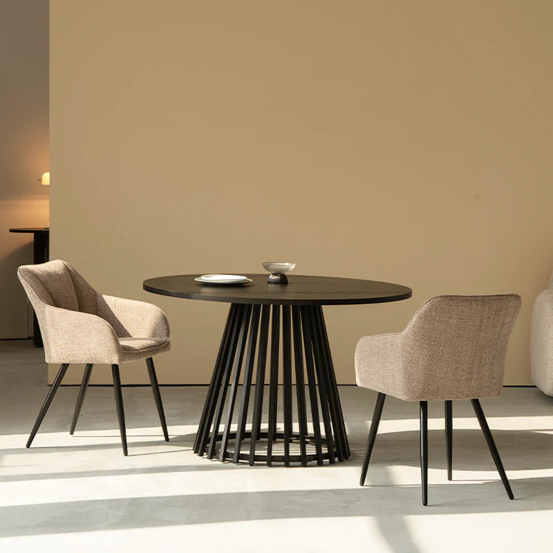 Runder Esstisch Verónica und 4 Esszimmerstühle Sienna Garden [Esszimmerset]