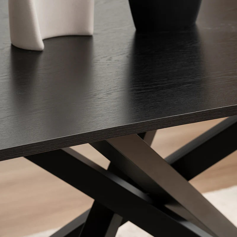 Rechteckiger Esstisch Thalia [Schwarzes Holz oder Walnuss] [180 cm] Ofcasafurniture DE