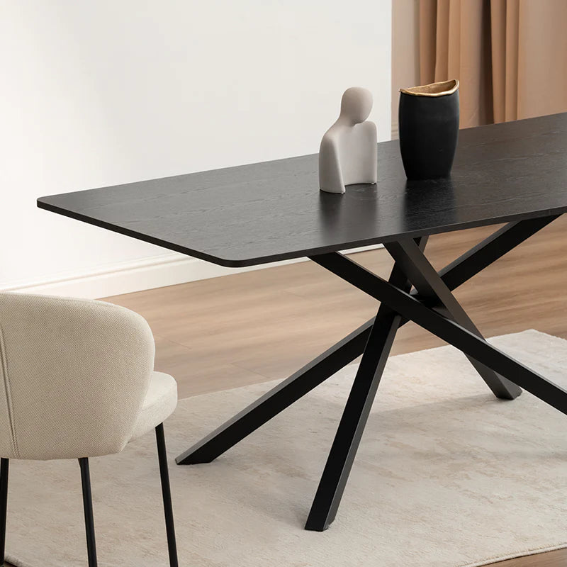 Rechteckiger Esstisch Thalia [Schwarzes Holz oder Walnuss] [180 cm] Ofcasafurniture DE