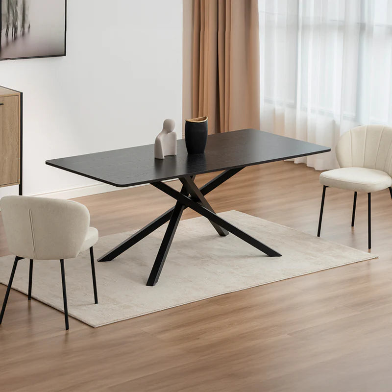 Rechteckiger Esstisch Thalia [Schwarzes Holz oder Walnuss] [180 cm] Ofcasafurniture DE