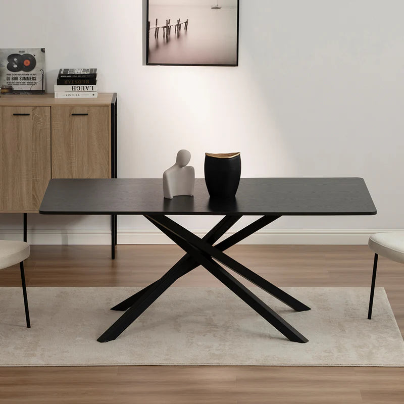 Rechteckiger Esstisch Thalia [Schwarzes Holz oder Walnuss] [180 cm] Ofcasafurniture DE