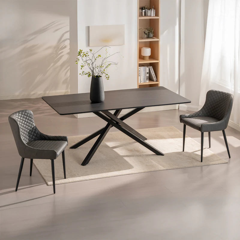 Rechteckiger Esstisch Thalia [Schwarzes Holz oder Walnuss] [180 cm] Ofcasafurniture DE