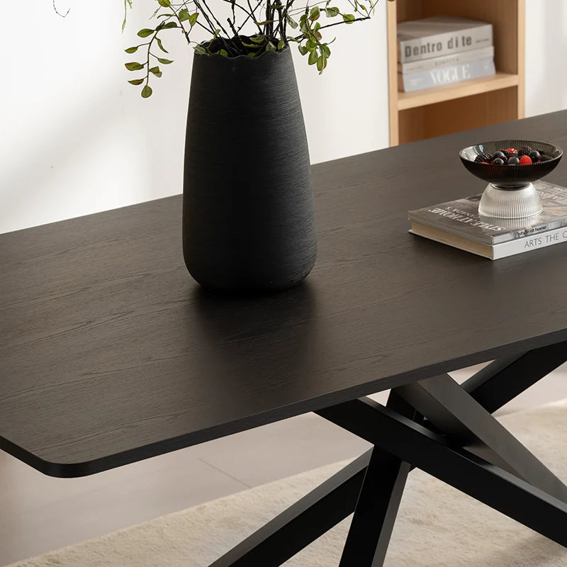 Rechteckiger Esstisch Thalia [Schwarzes Holz oder Walnuss] [180 cm] Ofcasafurniture DE