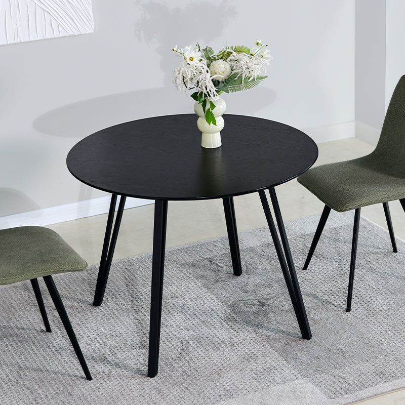 Runder Esstisch Fareeha [Schwarzes Holz] [100 cm] Ofcasafurniture DE
