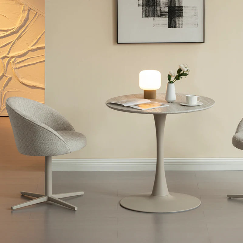 Runder Esstisch Tiana und 2 Paislee 360° drehbarer Esszimmerstuhl [Esszimmerset]