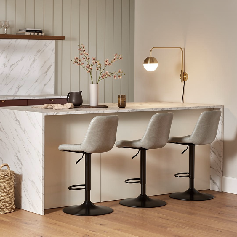 Barhocker Jarvis AH [2er Set] [Kunstleder] [62cm-82cm]