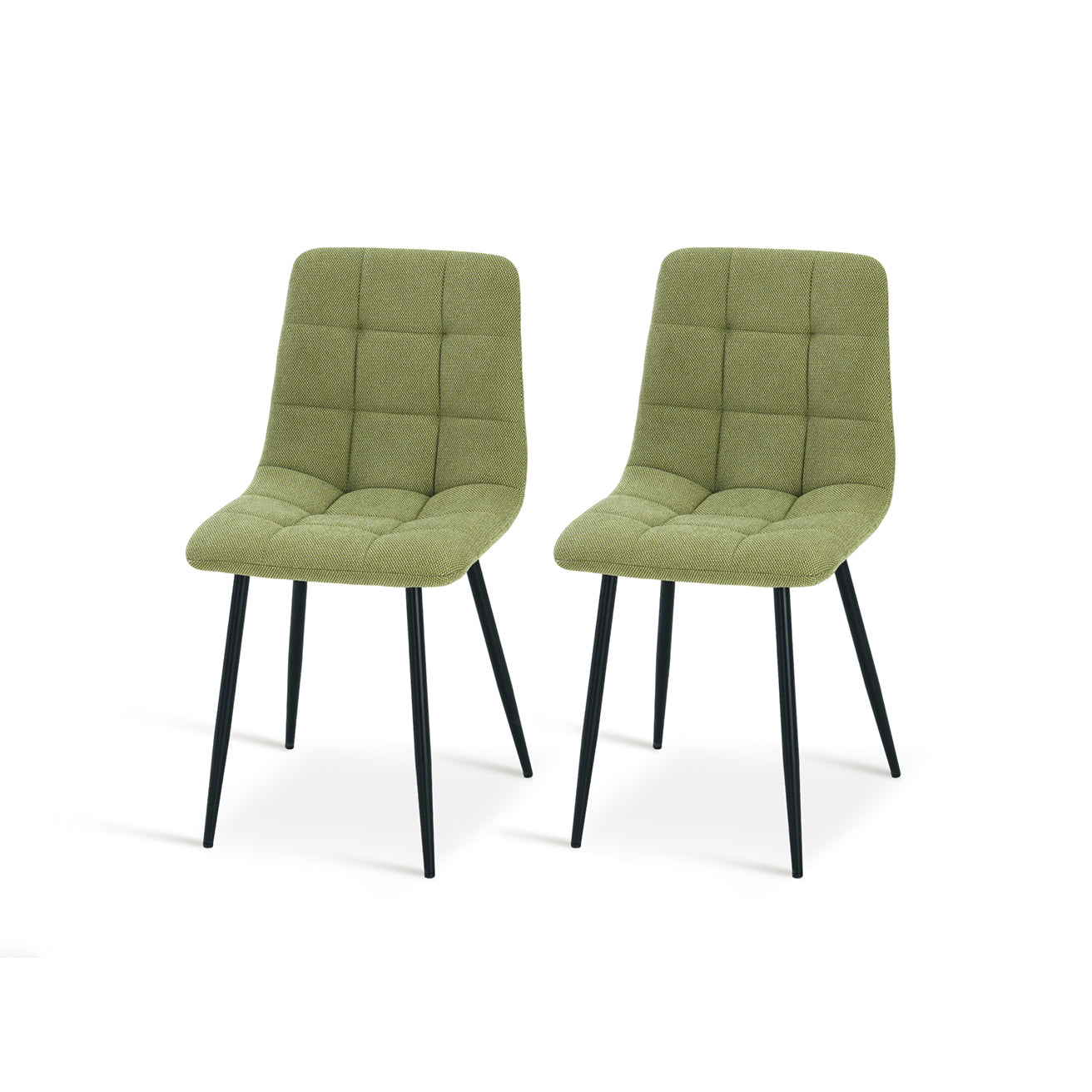 Esszimmerstuhl Aoife [2er Set] [Leinenoptik-Stoff] [Hellfarbige Beine]